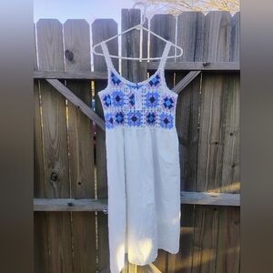 NWT Kas & Ko Crochet Knit Dress XL Cottagecore Floral Peasant Hippie Coquette